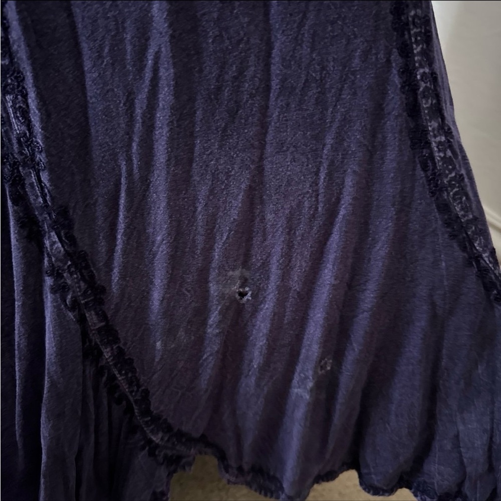 Vintage purple burnout embroidered flounce dress - Picture 6 of 6